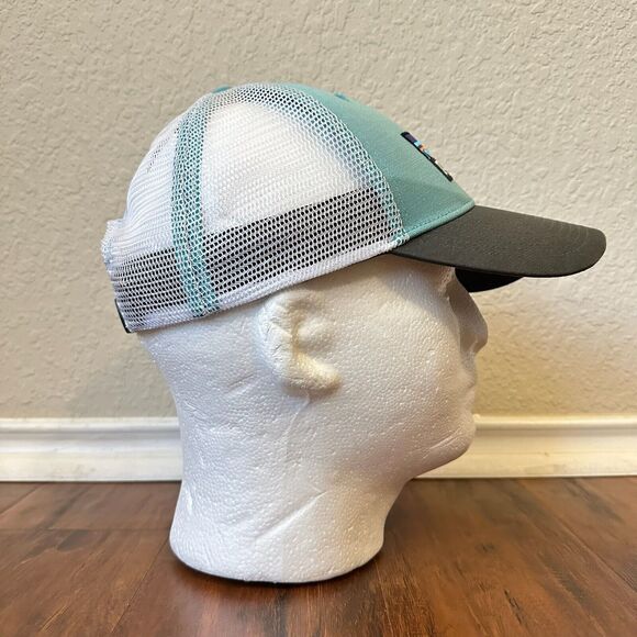 PATAGONIA P-6 Logo LoPro Trucker Hat Adjustable Snapback Teal/Grey #38016 OSFA - Picture 4 of 12